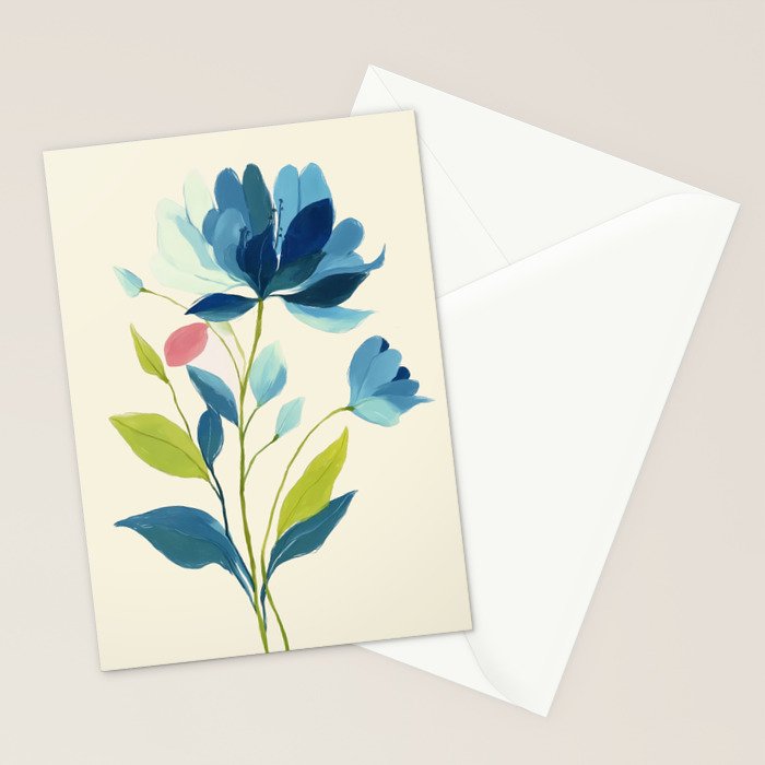 Azure Bloom Stationery Card Gallery Image 2