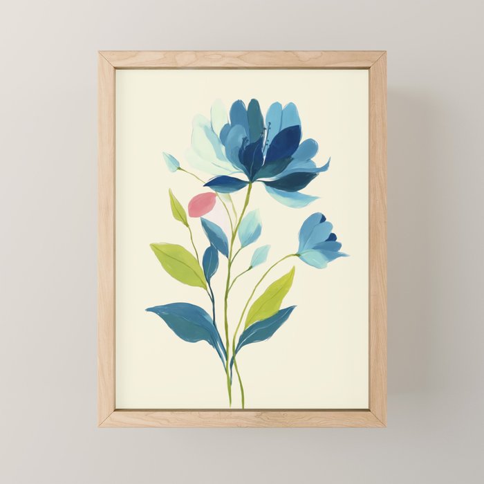 Azure Bloom Mini Art Print Gallery Image 1