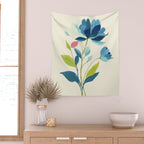 Azure Bloom Wall Tapestry Gallery Image 2