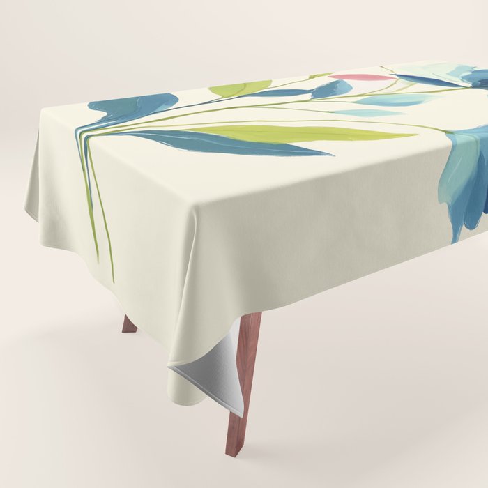 Azure Bloom Tablecloth Gallery Image 1