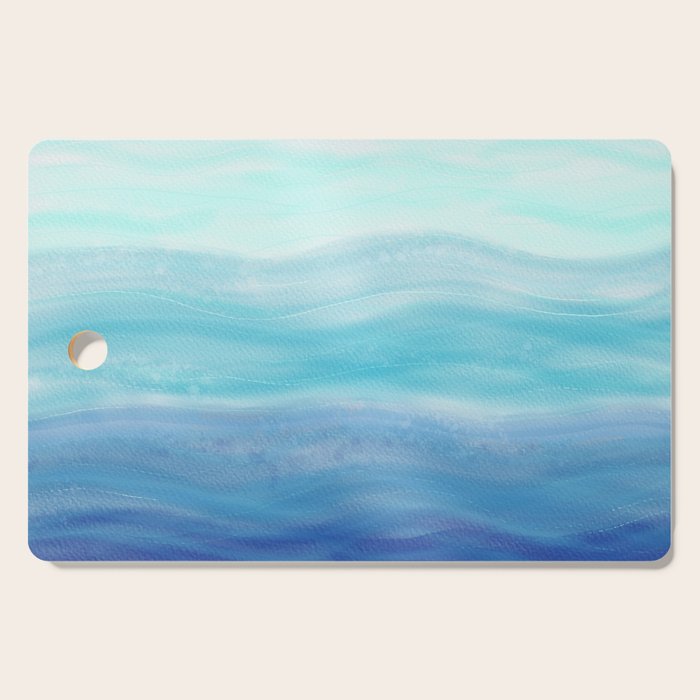 Sea Waves, Abstract Watercolor Painting Cutting Board Gallery Image 1
