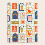 Vintage tropical summer patchwork art pattern Poster Gallery Image 4