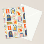 Vintage tropical summer patchwork art pattern Stationery Card Gallery Image 2