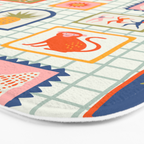 Vintage tropical summer patchwork art pattern Bath Mat Gallery Image 3