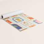 Vintage tropical summer patchwork art pattern Yoga Mat Gallery Image 2