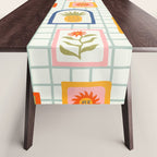 Vintage tropical summer patchwork art pattern Table Runner Gallery Image 1