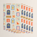 Vintage tropical summer patchwork art pattern Wrapping Paper Gallery Image 3