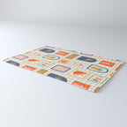 Vintage tropical summer patchwork art pattern Rug Gallery Image 3