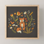 Fox in an Autumn Garden Mini Art Print Gallery Image 1