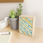  Teal and Gold Ocean Stripes Mini Art Print Gallery Image 2