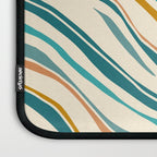 Teal and Gold Ocean Stripes Laptop Sleeve Gallery Image 3