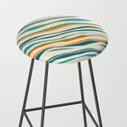  Teal and Gold Ocean Stripes Stool Gallery Image 2