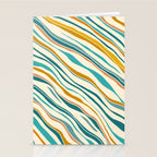  Teal and Gold Ocean Stripes Stationery Card Gallery Image 2