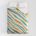  Teal and Gold Ocean Stripes Comforter Gallery Image 6