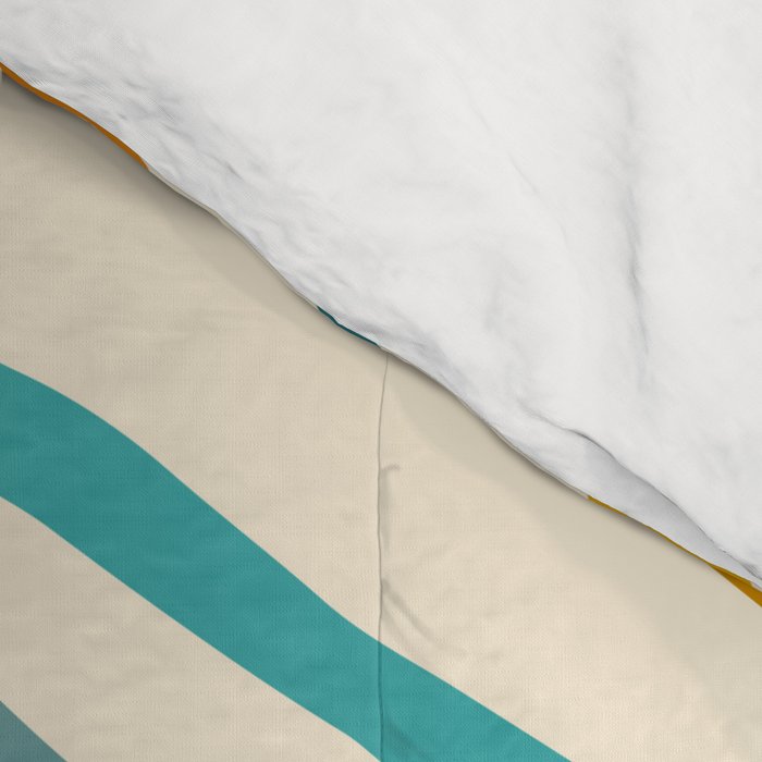  Teal and Gold Ocean Stripes Comforter Gallery Image 4