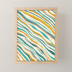  Teal and Gold Ocean Stripes Mini Art Print Gallery Image 1