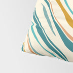  Teal and Gold Ocean Stripes Pillow Sham Gallery Image 4