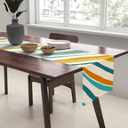 Teal and Gold Ocean Stripes Table Runner Gallery Image 2