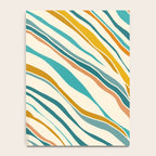  Teal and Gold Ocean Stripes Notebook Gallery Image 4
