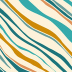  Teal and Gold Ocean Stripes Coffee Mug Gallery Image 2