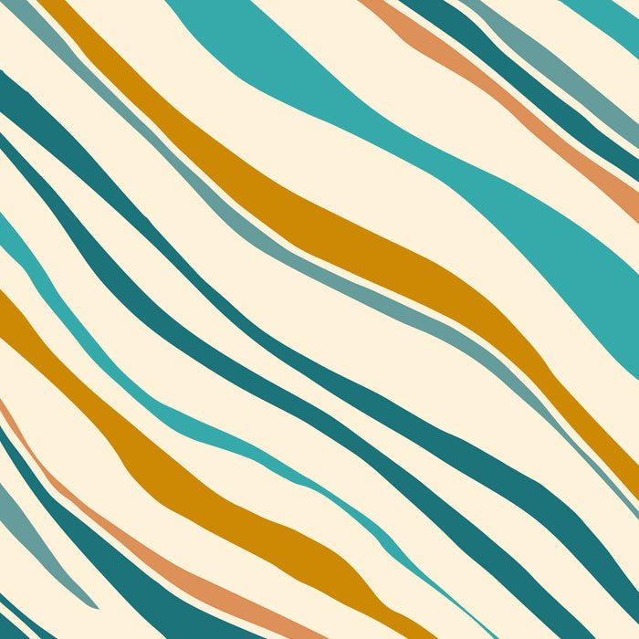  Teal and Gold Ocean Stripes Coffee Mug Gallery Image 2