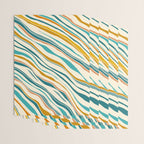  Teal and Gold Ocean Stripes Wrapping Paper Gallery Image 3