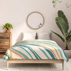  Teal and Gold Ocean Stripes Comforter Gallery Image 3