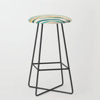  Teal and Gold Ocean Stripes Stool Gallery Image 1