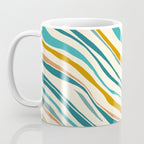  Teal and Gold Ocean Stripes Coffee Mug Gallery Image 3