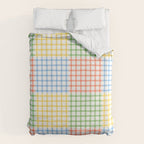 Colorful geometric gingham patchwork pattern Duvet Cover Gallery Image 6