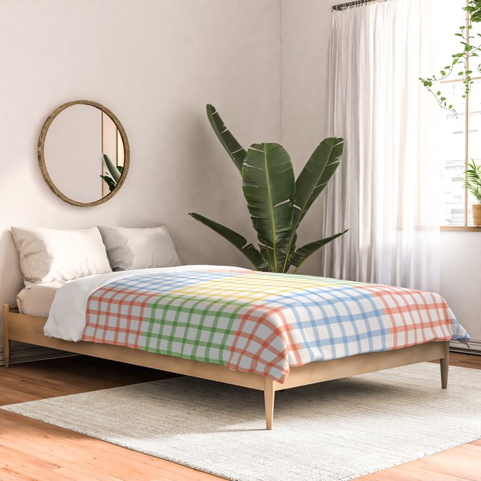 Colorful geometric gingham patchwork pattern Comforter Gallery Image 2