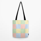 Colorful geometric gingham patchwork pattern Tote Bag Gallery Image 2
