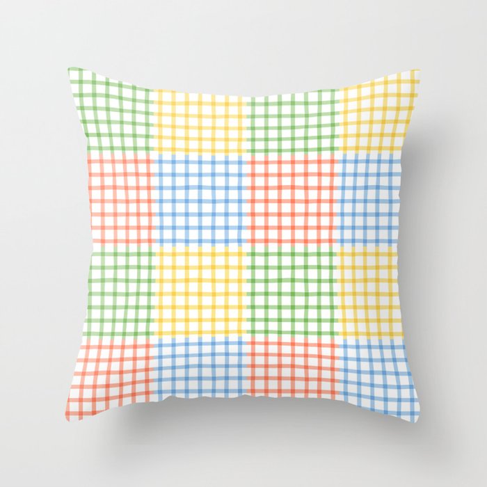 Colorful geometric gingham patchwork pattern Throw Pillow Gallery Image 6