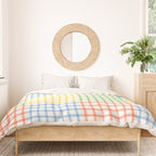 Colorful geometric gingham patchwork pattern Duvet Cover Gallery Image 3