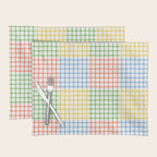 Colorful geometric gingham patchwork pattern Placemat Gallery Image 1