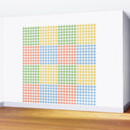 Colorful geometric gingham patchwork pattern Wall Mural Gallery Image 2