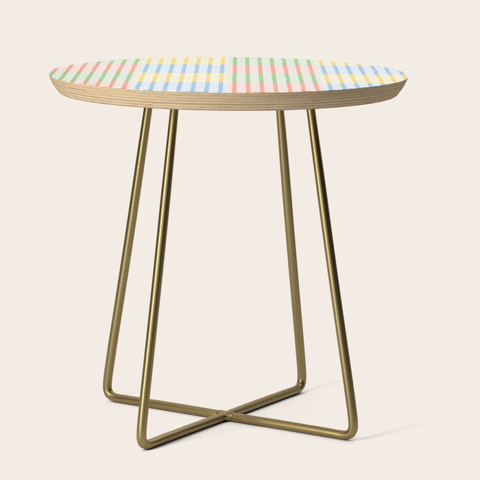 Colorful geometric gingham patchwork pattern Side Table Gallery Image 1