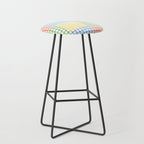 Colorful geometric gingham patchwork pattern Stool Gallery Image 1