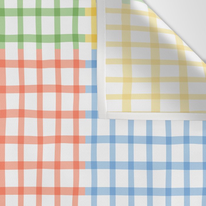Colorful geometric gingham patchwork pattern Wall Tapestry Gallery Image 3