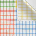 Colorful geometric gingham patchwork pattern Wall Tapestry Gallery Image 3