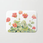 Geranium Watercolor  Bath Mat Gallery Image 1