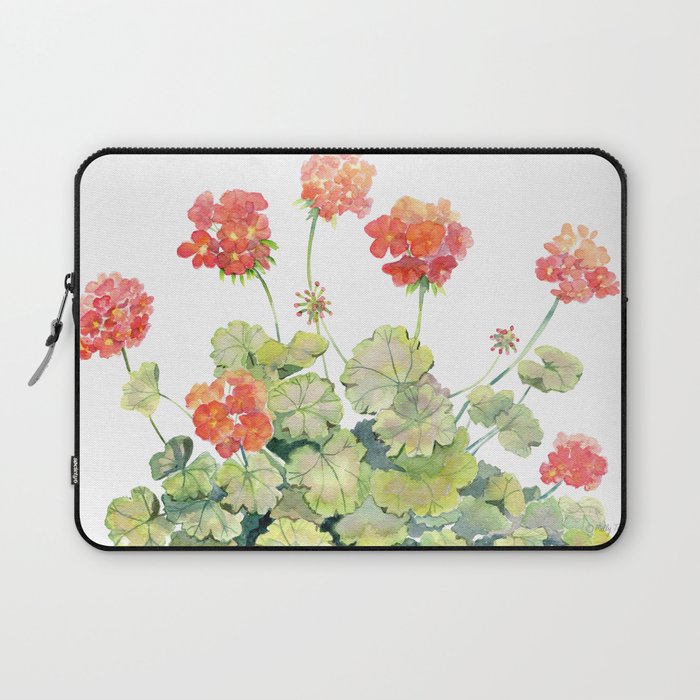 Geranium Watercolor  Laptop Sleeve Gallery Image 1
