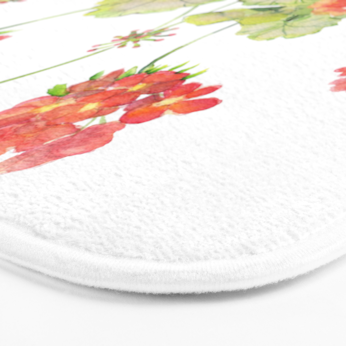 Geranium Watercolor  Bath Mat Gallery Image 3