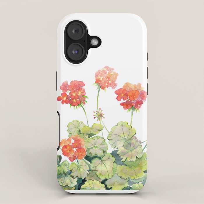 Geranium Watercolor  iPhone Case Gallery Image 1
