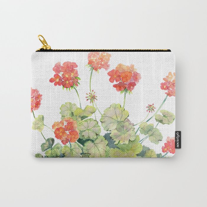 Geranium Watercolor  Carry All Pouch Gallery Image 1