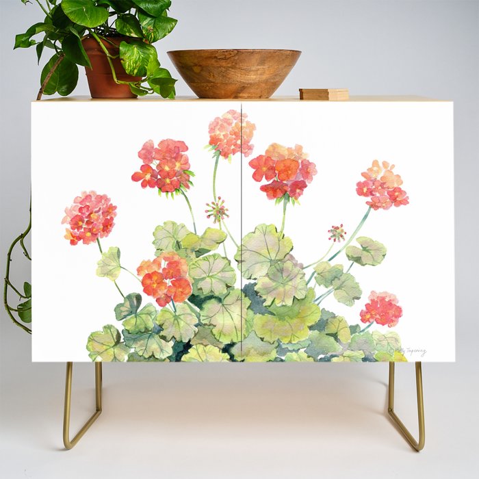 Geranium Watercolor  Credenza Gallery Image 1