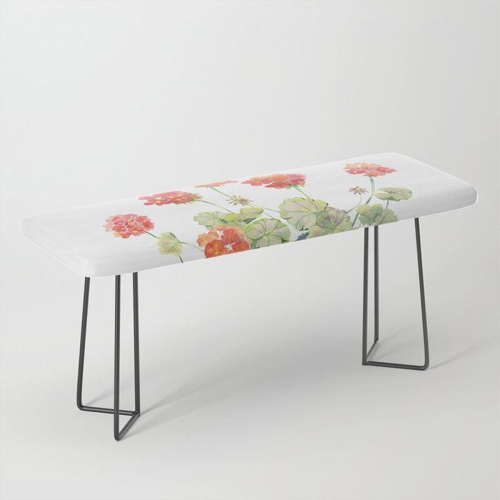 Geranium Watercolor  Bench Gallery Image 1