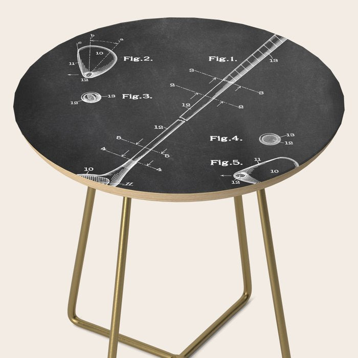 Golf Club chalkboard patent Side Table Gallery Image 2