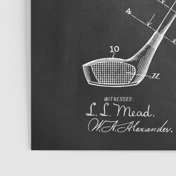 Golf Club chalkboard patent Poster Gallery Image 3