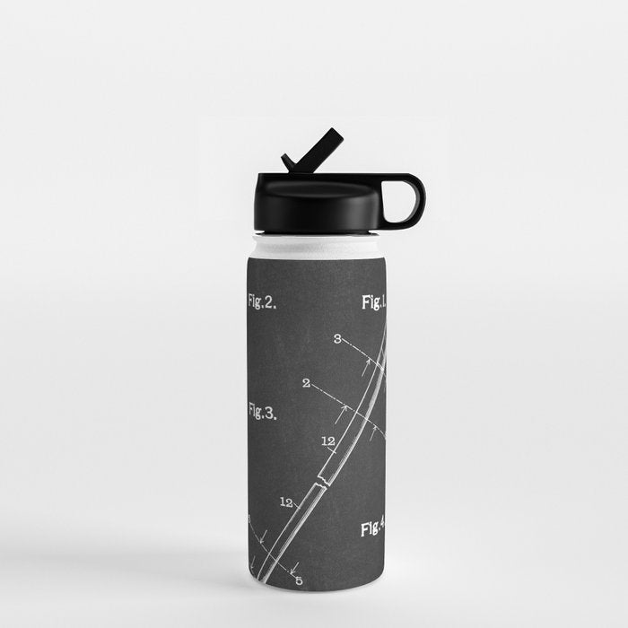 Golf Club chalkboard patent Water Bottle Gallery Image 1